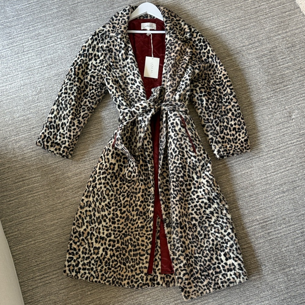 The Great - Long Belted Coat Vintage Leopard